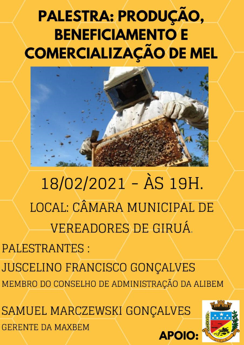 👉PREFEITURA E ENTIDADES PROMOVEM PALESTRA DE INCENTIVO À APICULTURA